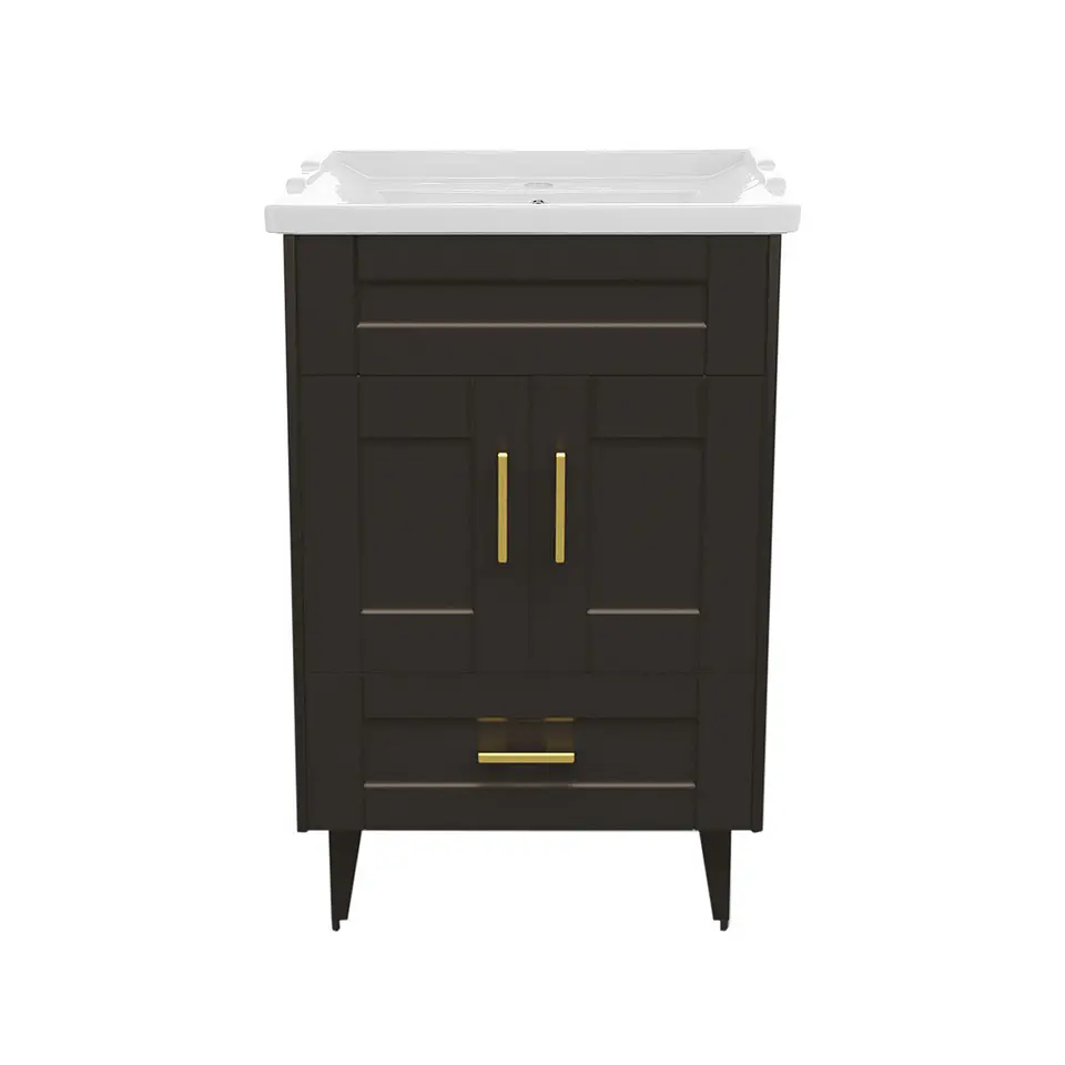 Mueble Vanitorio Nordik Café con Cubierta de Loza 60x47x80 cm (Incluye Armado) 3