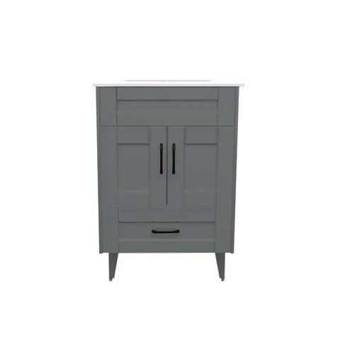 Mueble Vanitorio Nordik Gris con Cubierta de Loza 50x40x80 cm (Incluye Armado)