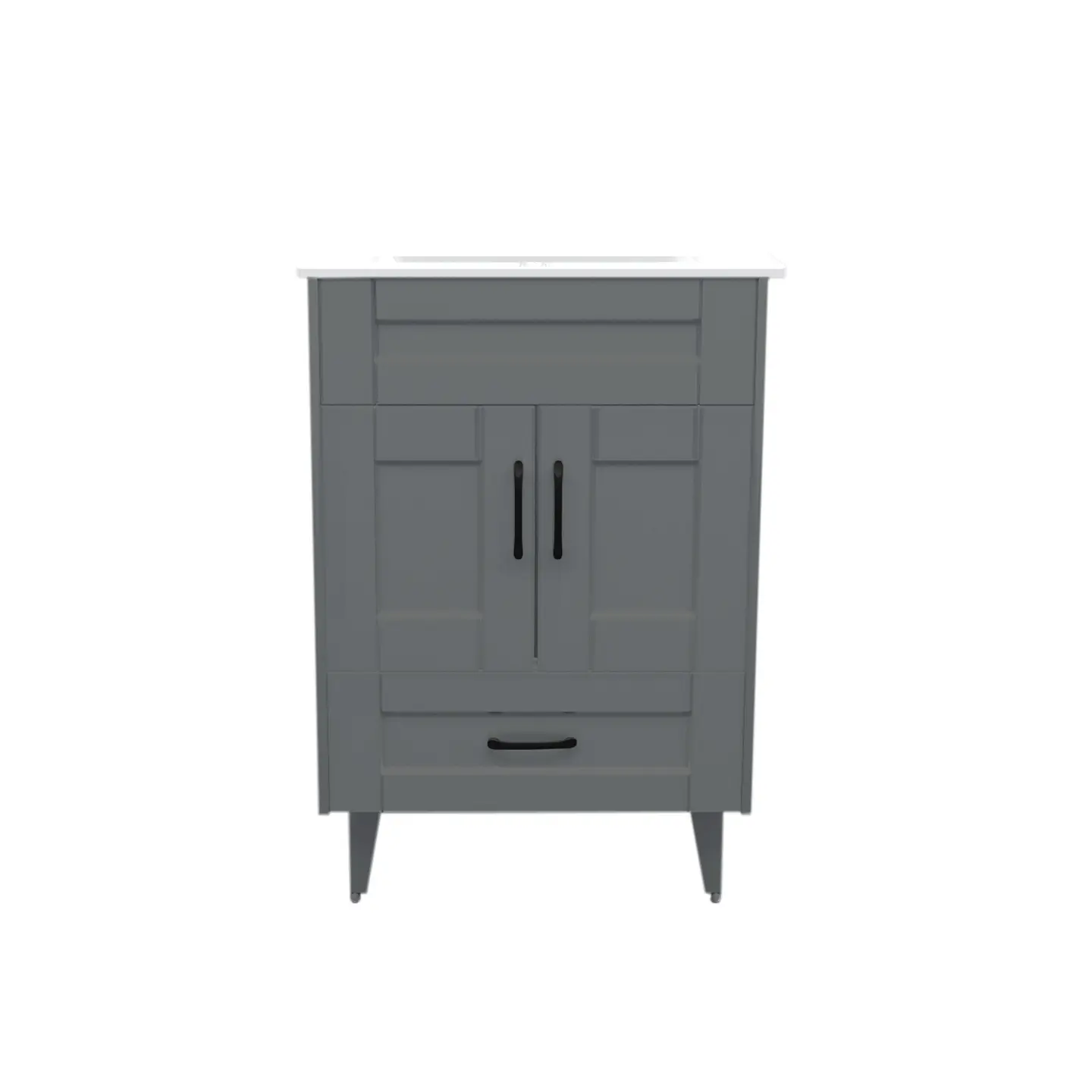 Mueble Vanitorio Nordik Gris con Cubierta de Loza 50x40x80 cm (Incluye Armado) 1