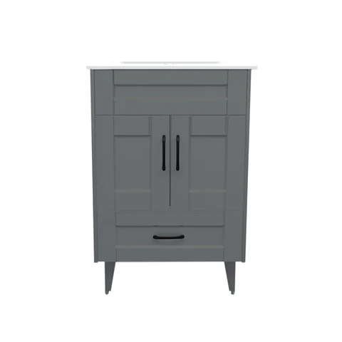 Mueble Vanitorio Nordik Gris con Cubierta de Loza 60x47x80 cm (Incluye Armado)