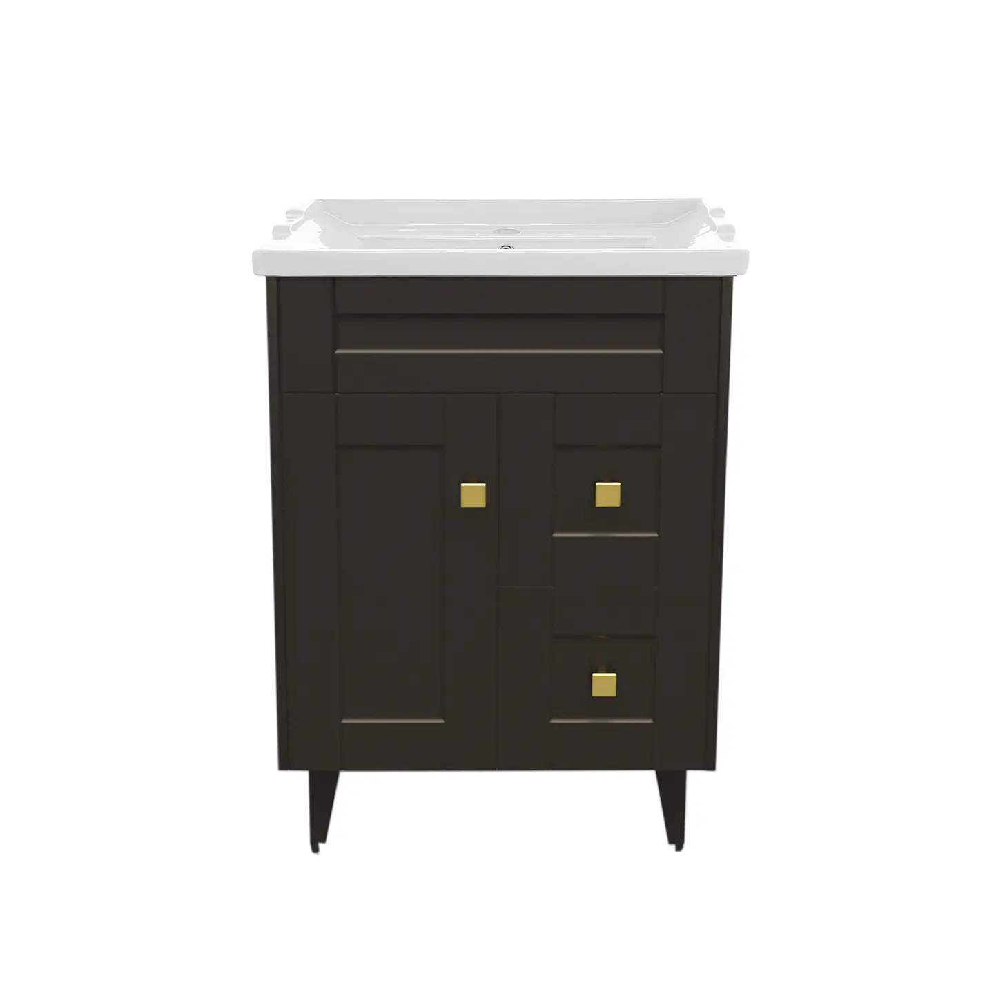 Mueble Vanitorio Nordik Café con Cubierta de Loza 60x40x80 cm (Incluye Armado) 3