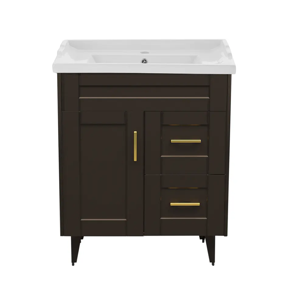 Mueble Vanitorio Nordik Café con Cubierta de Loza 70x47x80 cm (Incluye Armado) 3