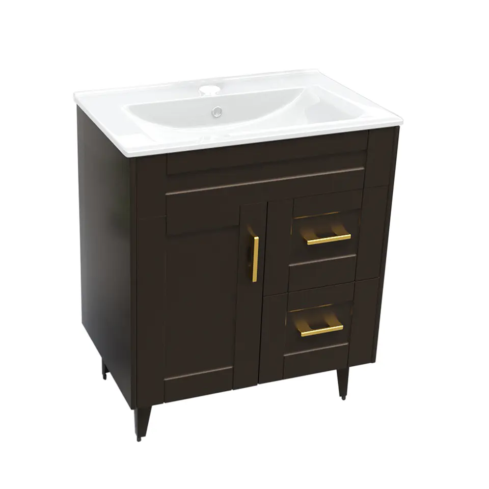 Mueble Vanitorio Nordik Café con Cubierta de Loza 70x47x80 cm (Incluye Armado) 2