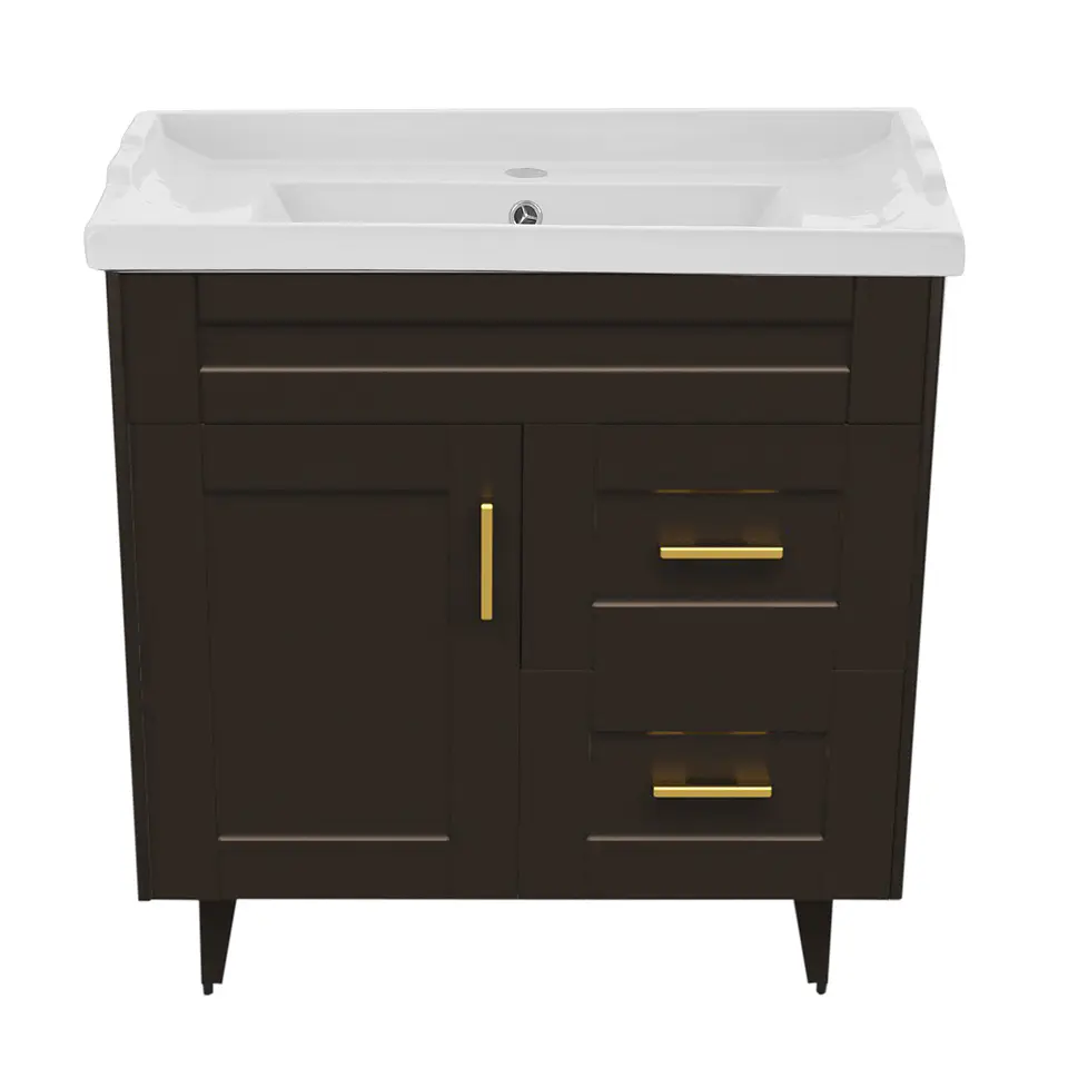 Mueble Vanitorio Nordik Café con Cubierta de Loza 80x47x80 cm (Incluye Armado) 3