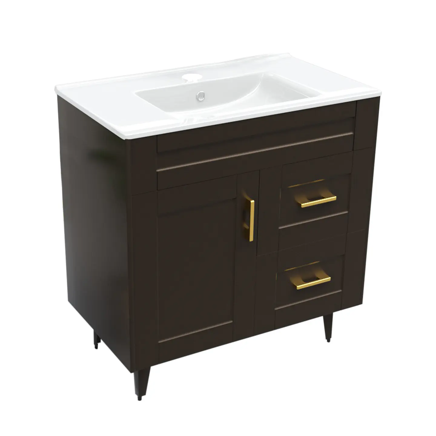 Mueble Vanitorio Nordik Café con Cubierta de Loza 80x47x80 cm (Incluye Armado) 2