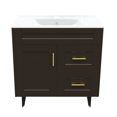 Mueble Vanitorio Nordik Café con Cubierta de Loza 80x47x80 cm (Incluye Armado)