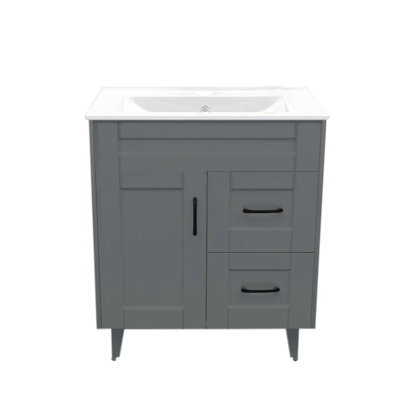 Mueble Vanitorio Nordik Gris con Cubierta de Loza 70x47x80 cm (Incluye Armado) 1