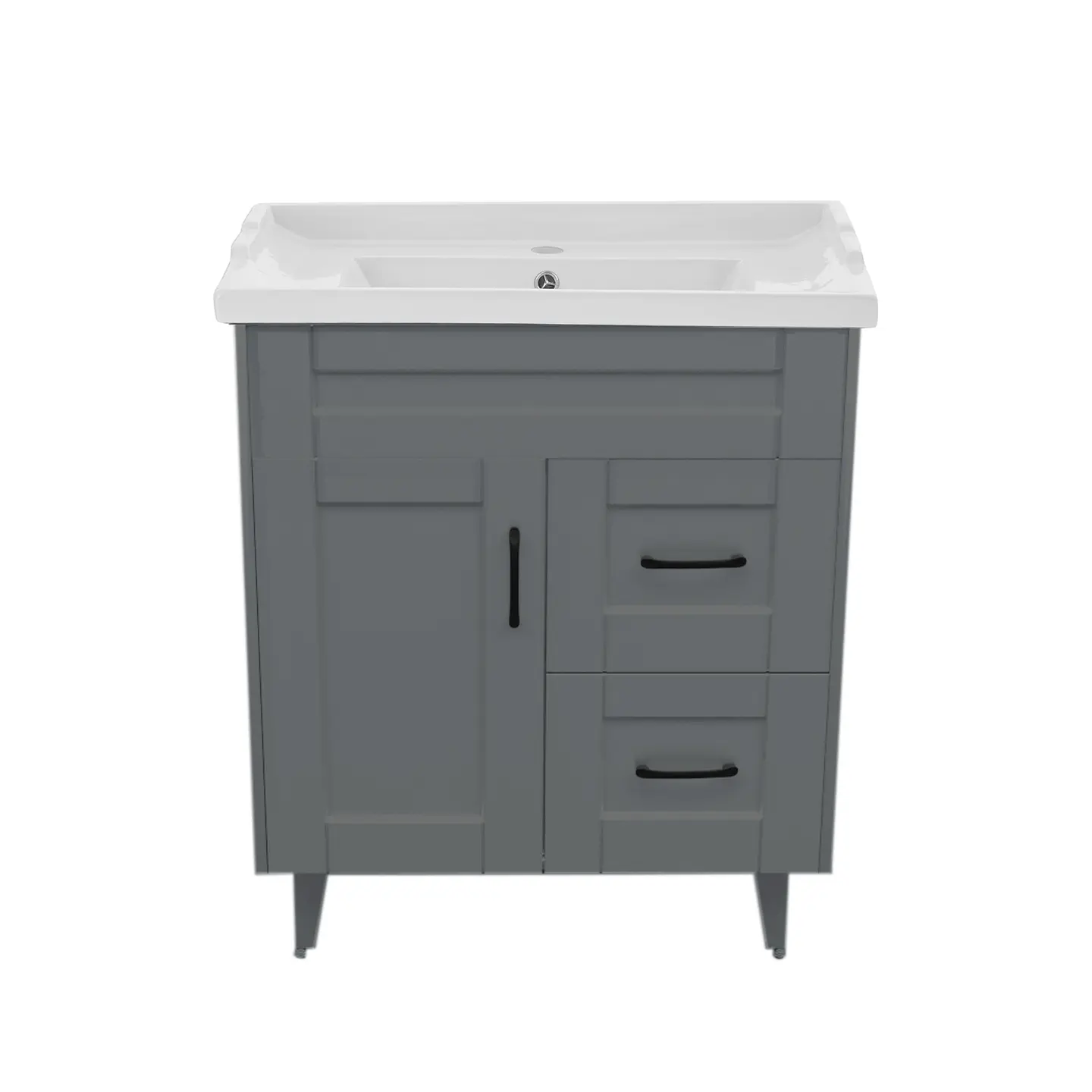 Mueble Vanitorio Nordik Gris con Cubierta de Loza 70x47x80 cm (Incluye Armado) 3