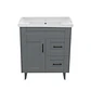 Mueble Vanitorio Nordik Gris con Cubierta de Loza 70x47x80 cm (Incluye Armado) - Miniatura 3