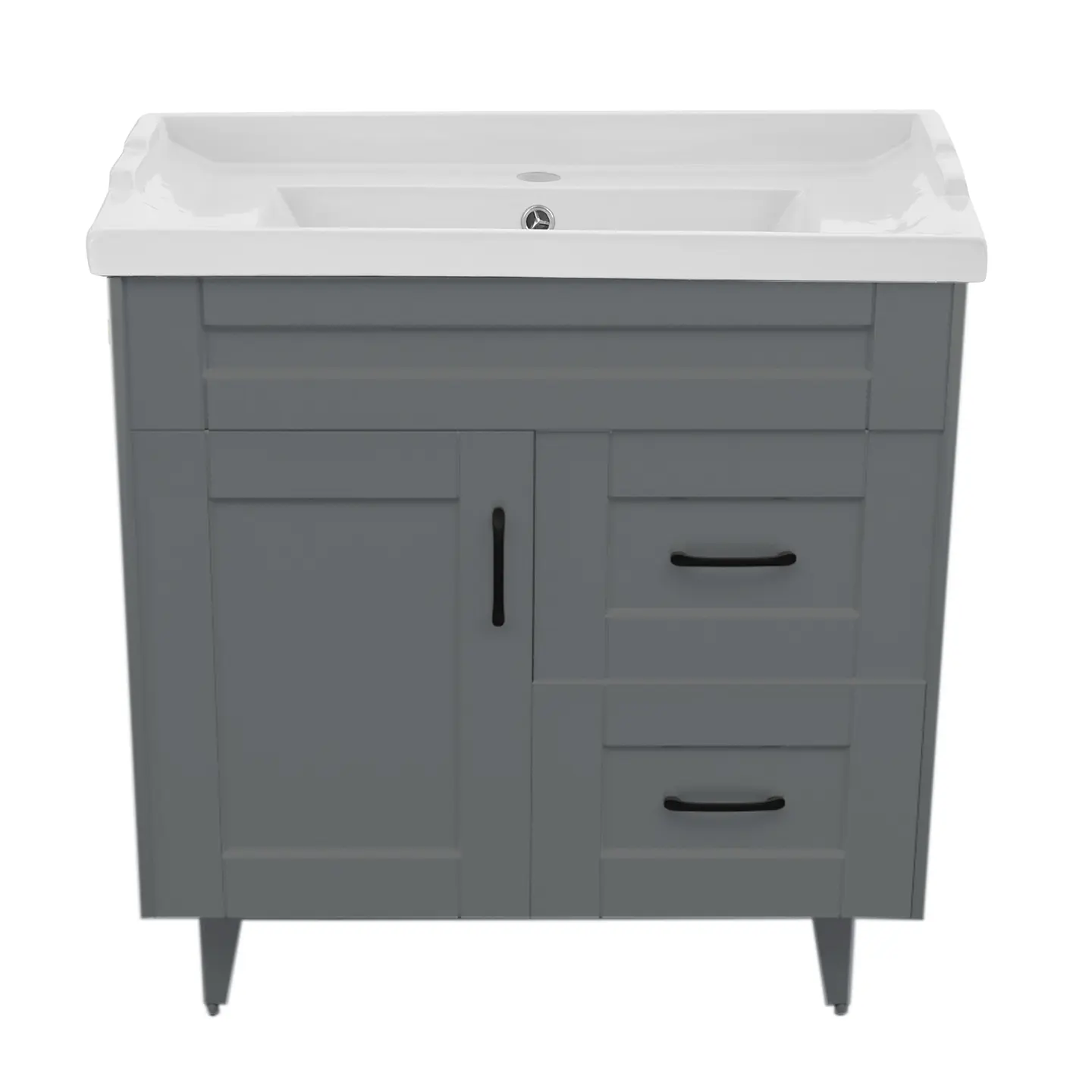 Mueble Vanitorio Nordik Gris con Cubierta de Loza 80x47x80 cm (Incluye Armado) 3