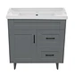 Mueble Vanitorio Nordik Gris con Cubierta de Loza 80x47x80 cm (Incluye Armado) - Miniatura 3
