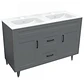 Mueble Vanitorio Nordik Gris con Cubierta de Loza Doble 120x47x80 cm (Incluye Armado) - Miniatura 2