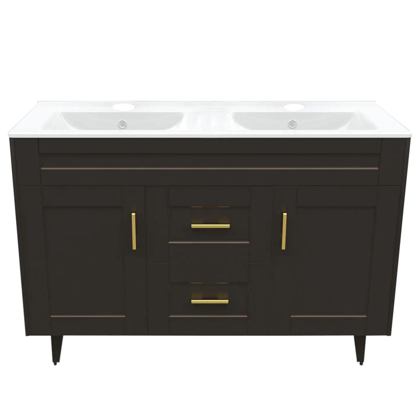 Mueble Vanitorio Nordik Café con Cubierta de Loza Doble 120x47x80 cm (Incluye Armado) 1