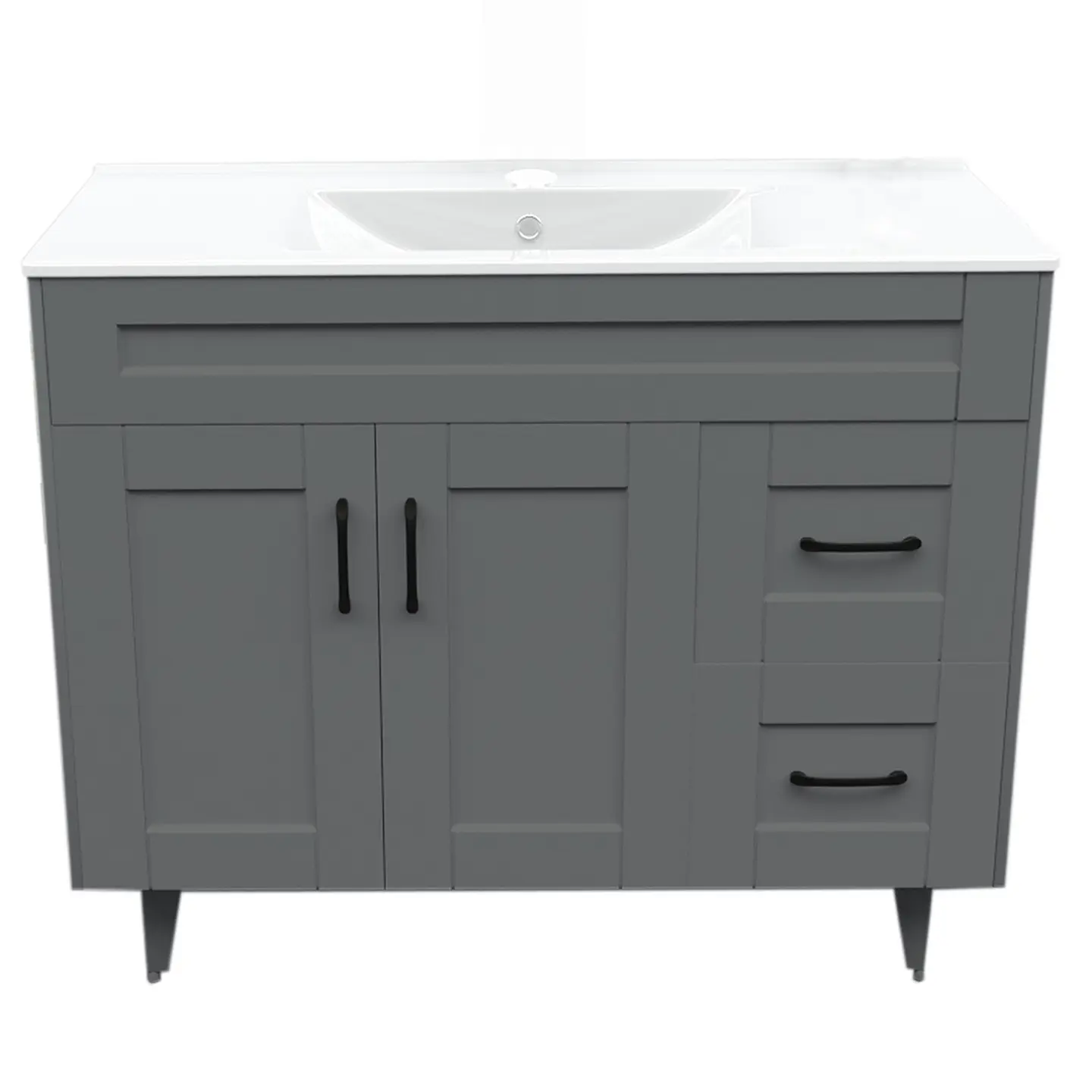 Mueble Vanitorio Nordik Gris con Cubierta de Loza 100x47x80 cm (Incluye Armado) 1