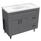 Mueble Vanitorio Nordik Gris con Cubierta de Loza 100x47x80 cm (Incluye Armado) - Miniatura 4