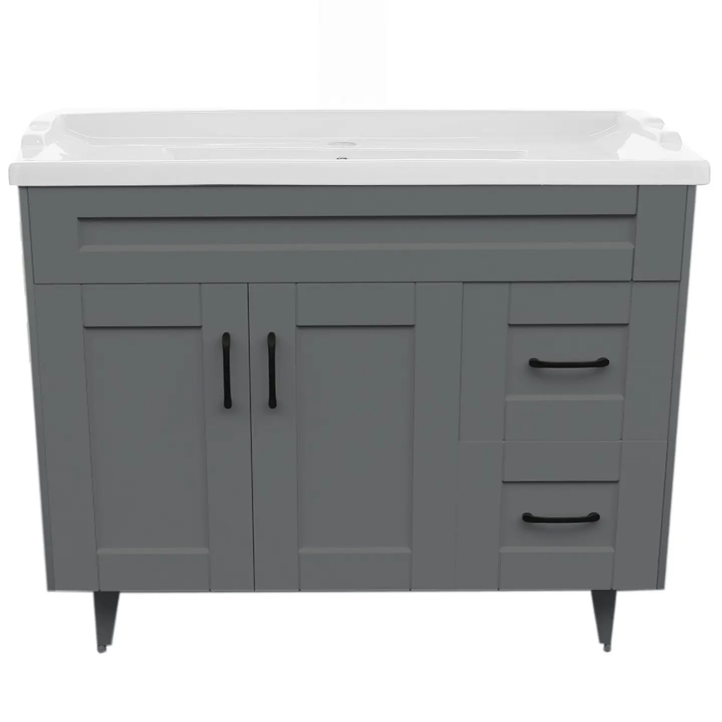 Mueble Vanitorio Nordik Gris con Cubierta de Loza 100x47x80 cm (Incluye Armado) 3