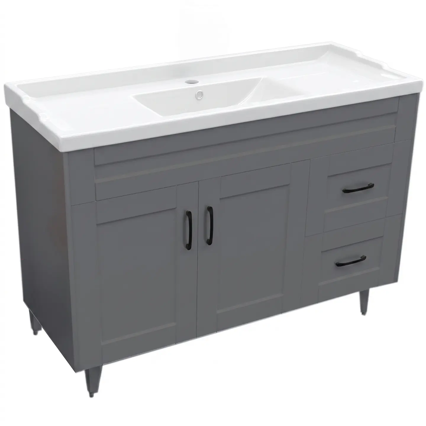 Mueble Vanitorio Nordik Gris con Cubierta de Loza 120x47x80 cm (Incluye Armado) 4