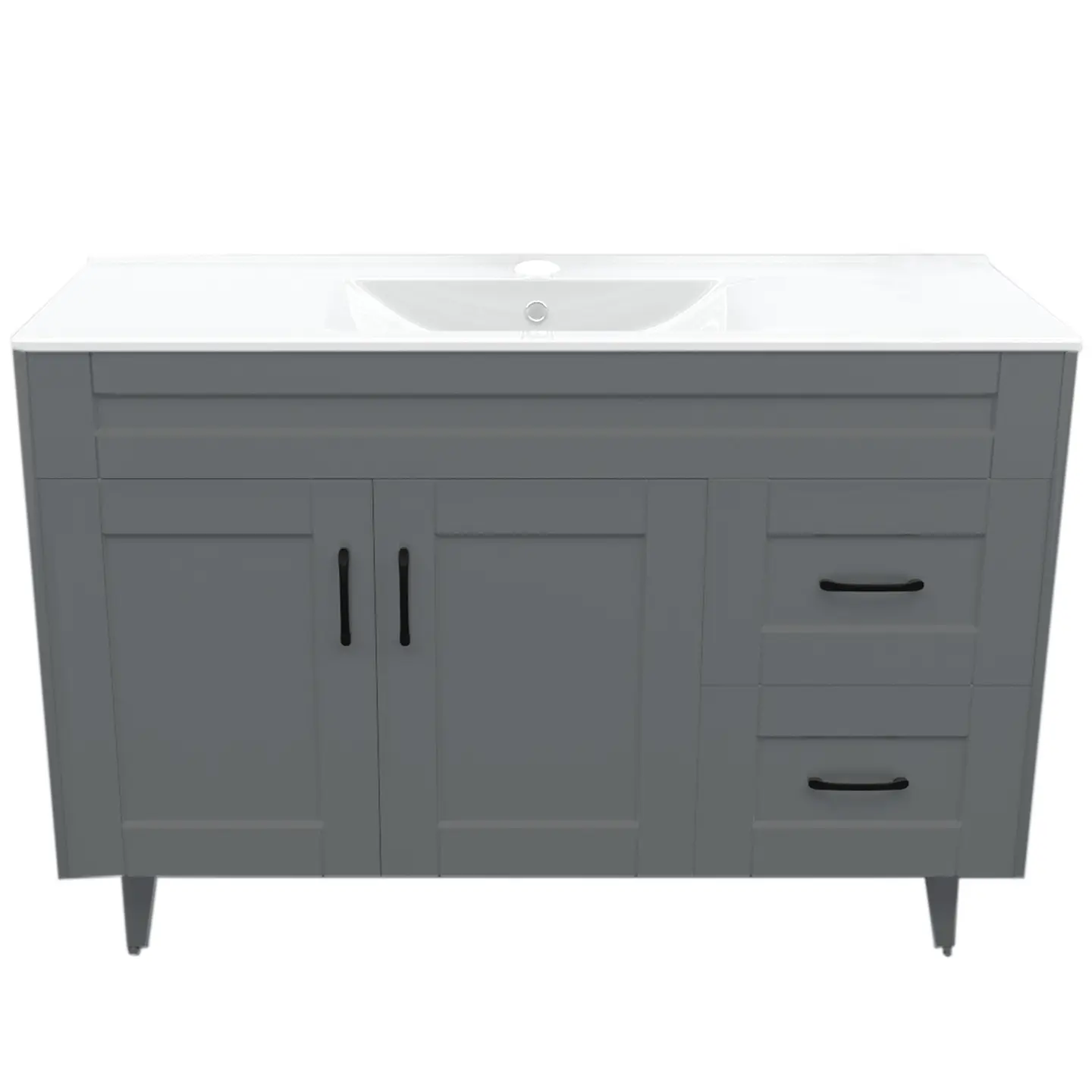 Mueble Vanitorio Nordik Gris con Cubierta de Loza 120x47x80 cm (Incluye Armado) 1