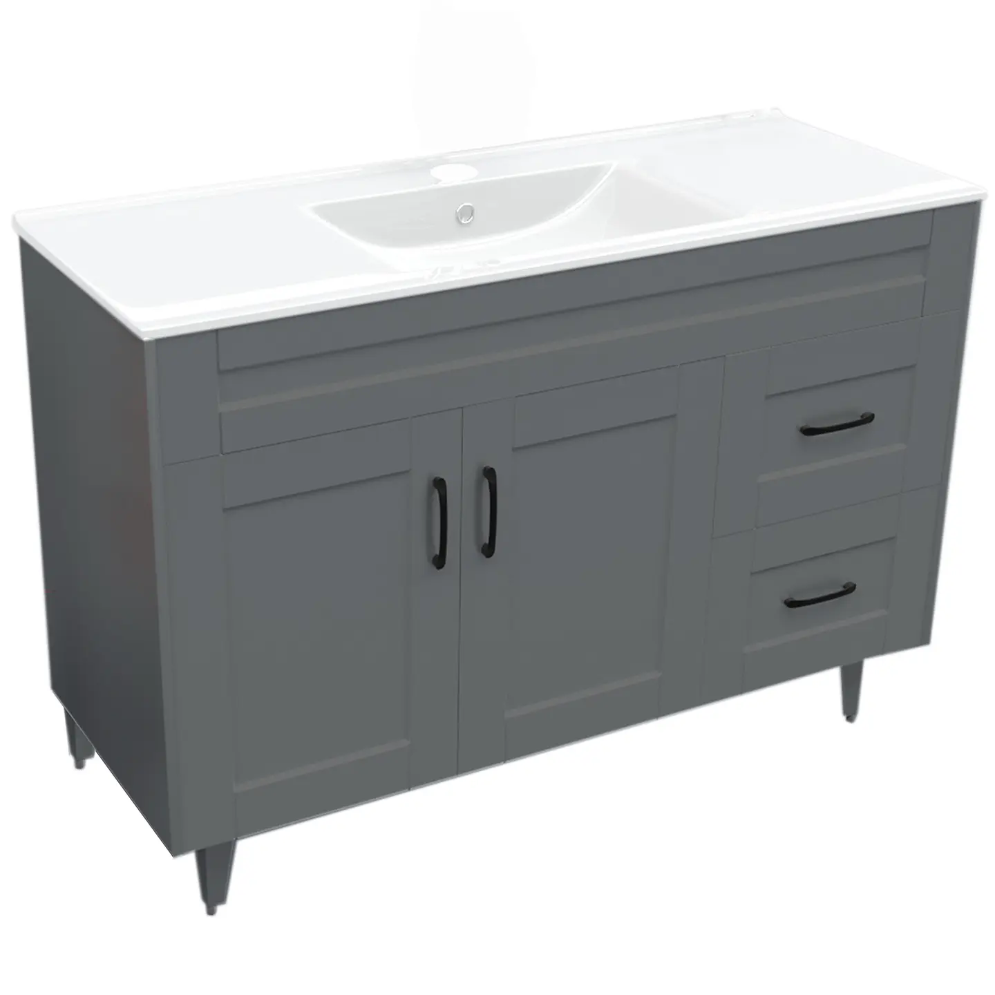 Mueble Vanitorio Nordik Gris con Cubierta de Loza 120x47x80 cm (Incluye Armado) 2