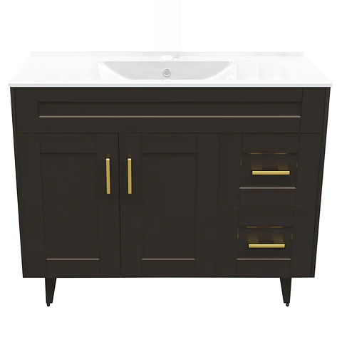 Mueble Vanitorio Nordik Café con Cubierta de Loza 100x47x80 cm (Incluye Armado)