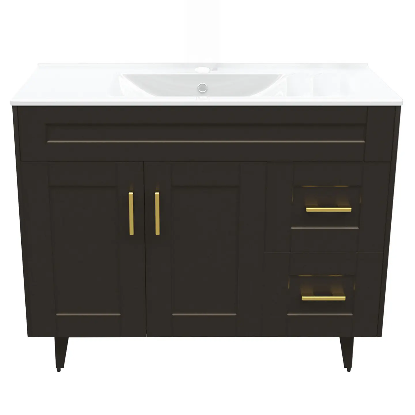 Mueble Vanitorio Nordik Café con Cubierta de Loza 100x47x80 cm (Incluye Armado) 1