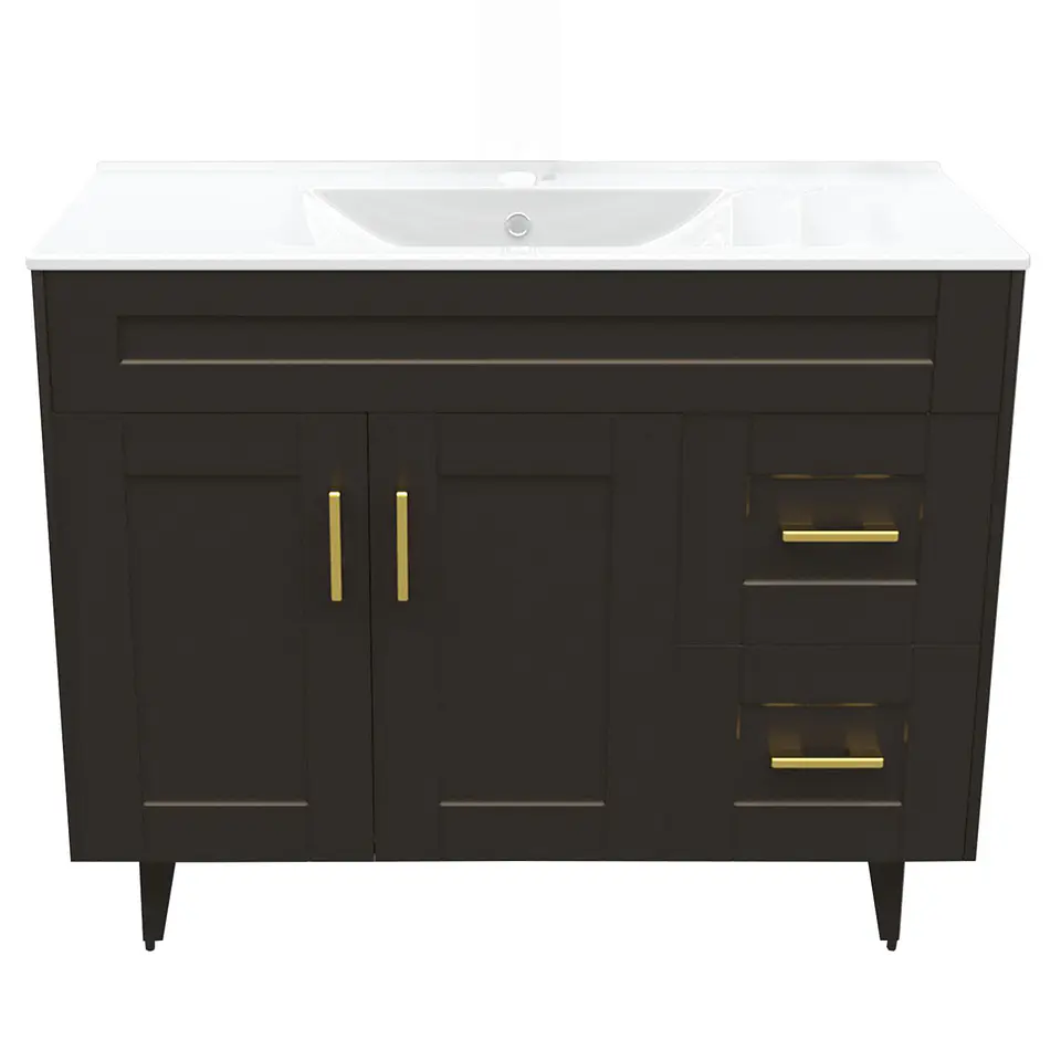 Mueble Vanitorio Nordik Café con Cubierta de Loza 100x47x80 cm (Incluye Armado) 1