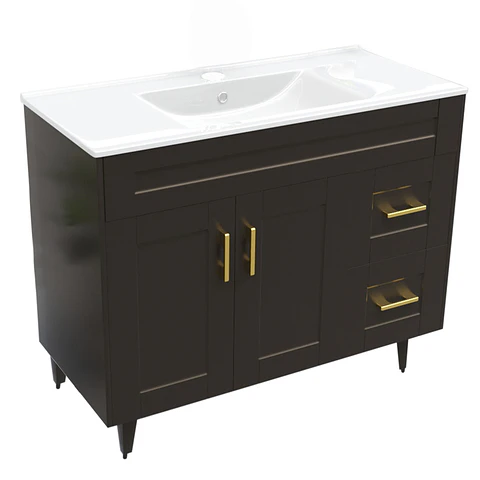 Mueble Vanitorio Nordik Café con Cubierta de Loza 100x47x80 cm (Incluye Armado)