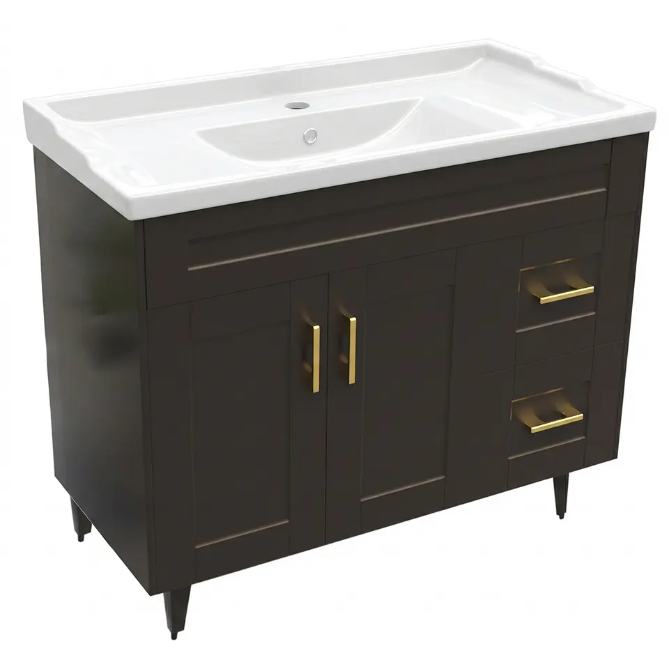 Mueble Vanitorio Nordik Café con Cubierta de Loza 100x47x80 cm (Incluye Armado) 4