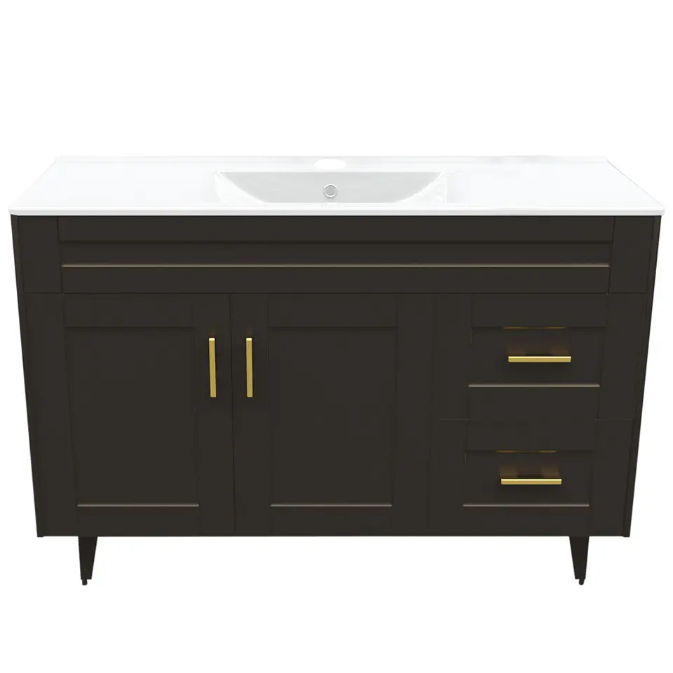 Mueble Vanitorio Nordik Café con Cubierta de Loza 120x47x80 cm (Incluye Armado) 1