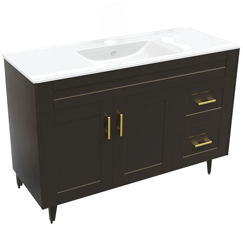 Mueble Vanitorio Nordik Café con Cubierta de Loza 120x47x80 cm (Incluye Armado)