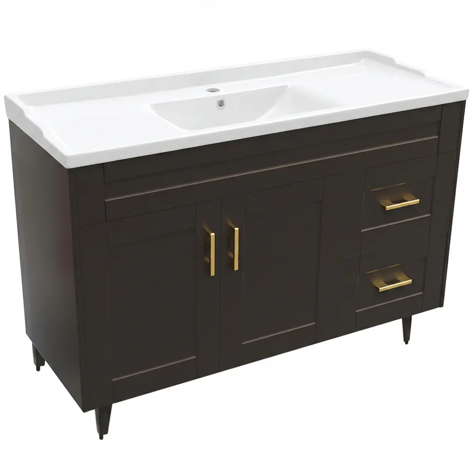 Mueble Vanitorio Nordik Café con Cubierta de Loza 120x47x80 cm (Incluye Armado) 4