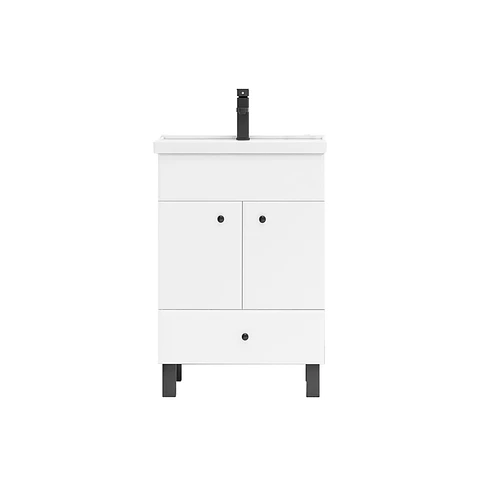 Mueble Vanitorio Mónaco con Cubierta de Loza 50x40x80 cm (Incluye Armado)