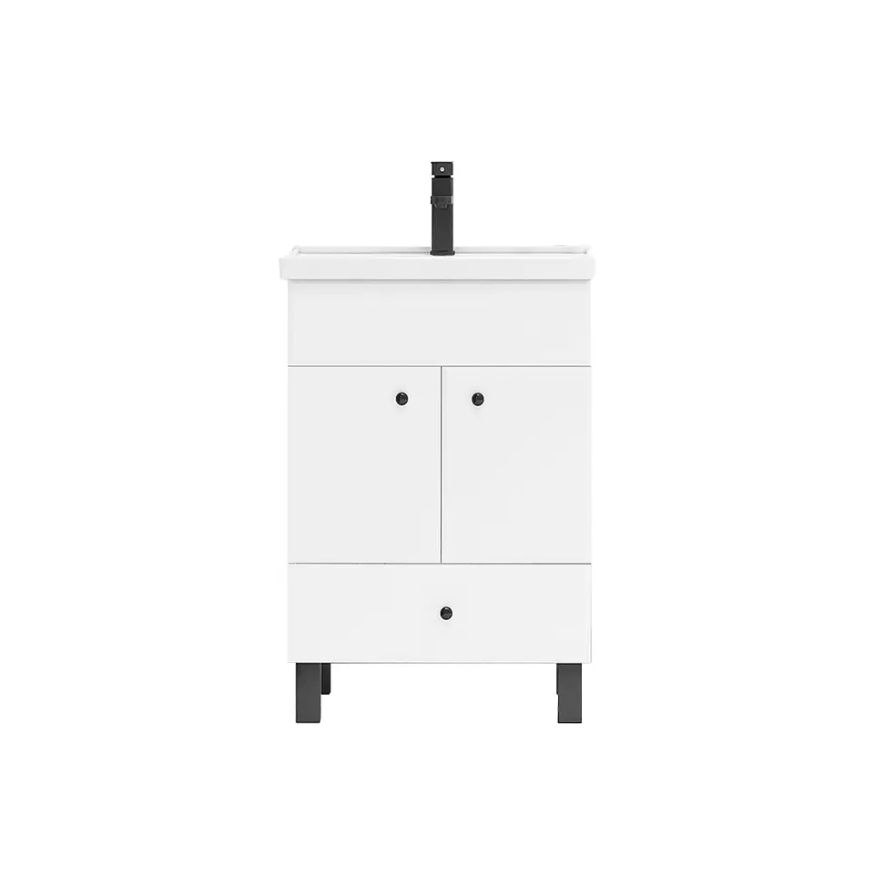 Mueble Vanitorio Mónaco con Cubierta de Loza 50x40x80 cm (Incluye Armado) 1