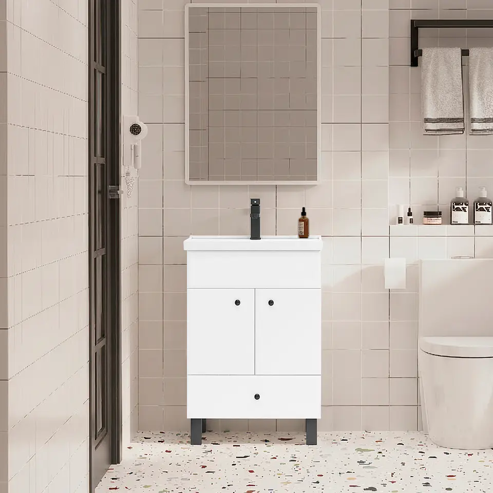 Mueble Vanitorio Mónaco con Cubierta de Loza 50x40x80 cm (Incluye Armado) 2