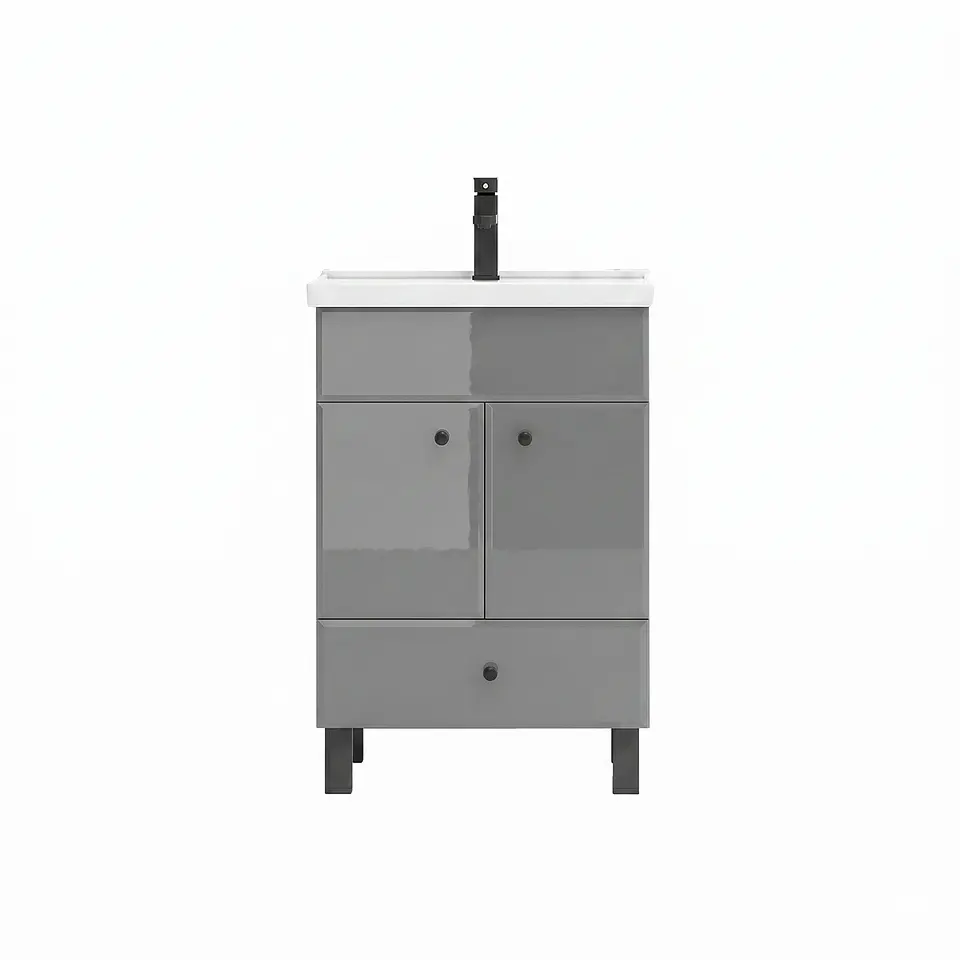 Mueble Vanitorio Mónaco con Cubierta de Loza 50x40x80 cm (Incluye Armado) 6