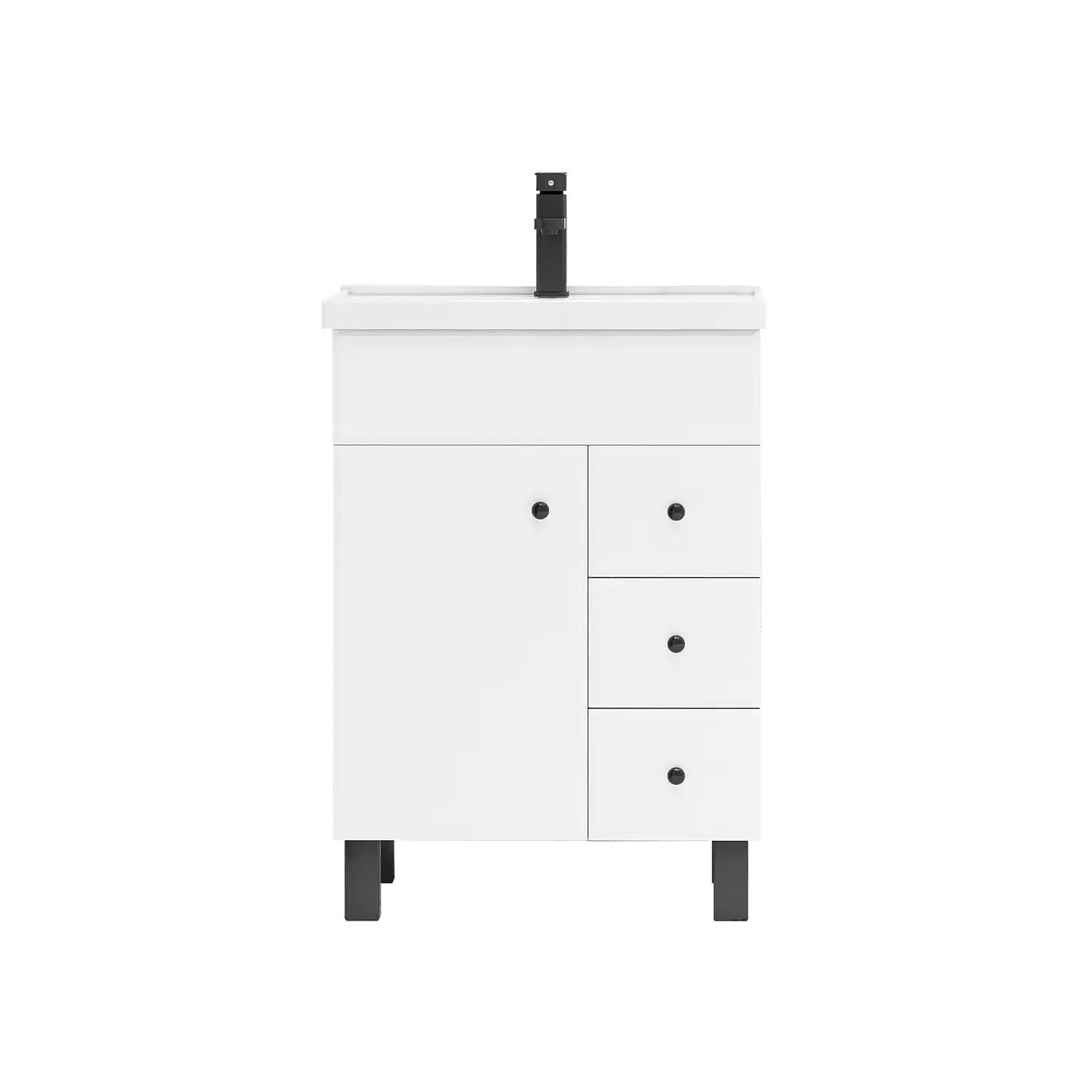 Mueble Vanitorio Mónaco con Cubierta de Loza 60x47x80 cm (Incluye Armado) 1