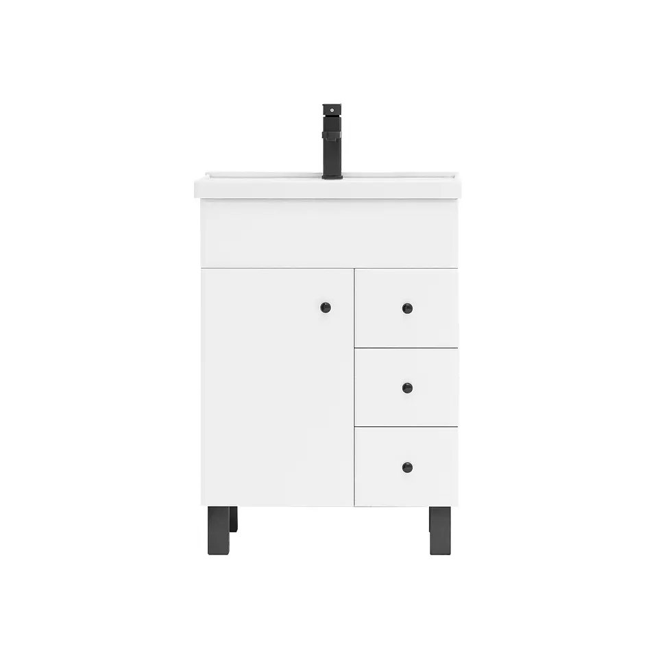 Mueble Vanitorio Mónaco con Cubierta de Loza 60x47x80 cm (Incluye Armado) 1