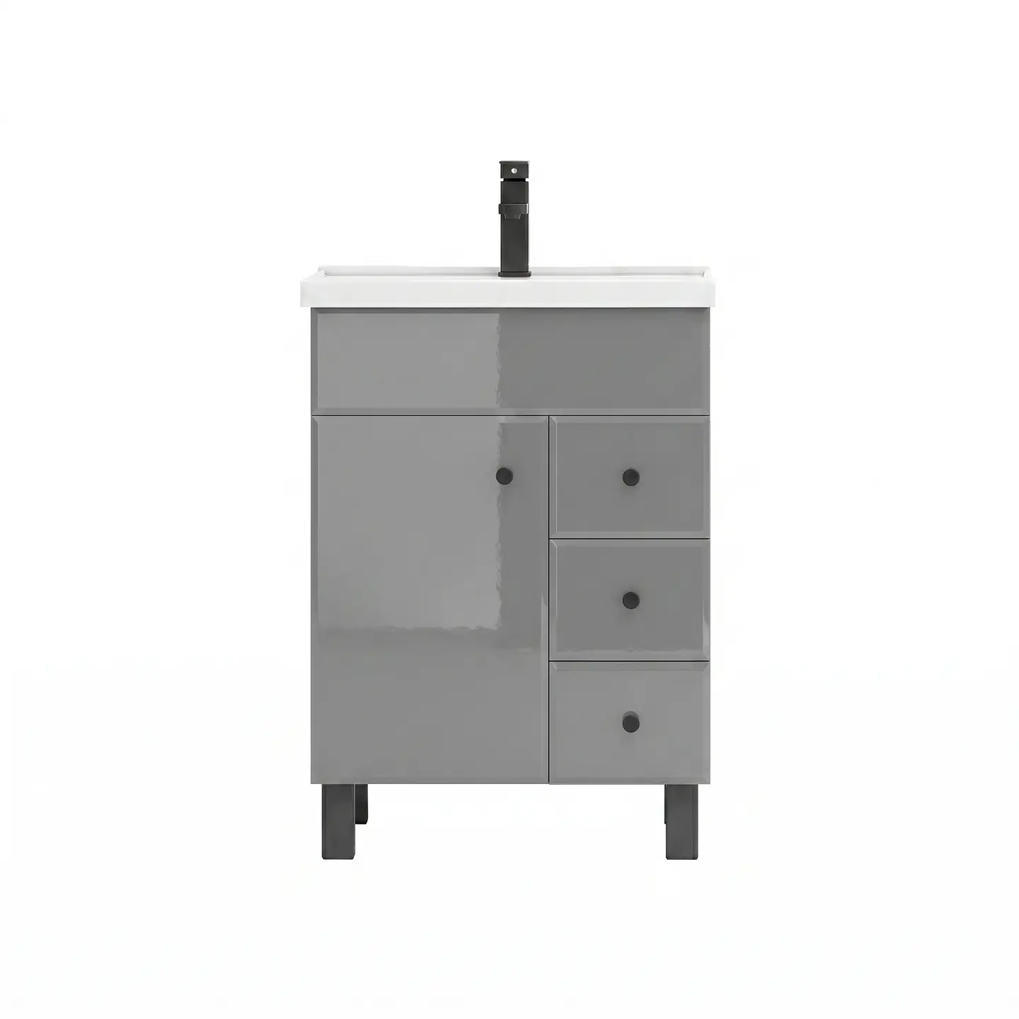 Mueble Vanitorio Mónaco con Cubierta de Loza 60x47x80 cm (Incluye Armado) 5
