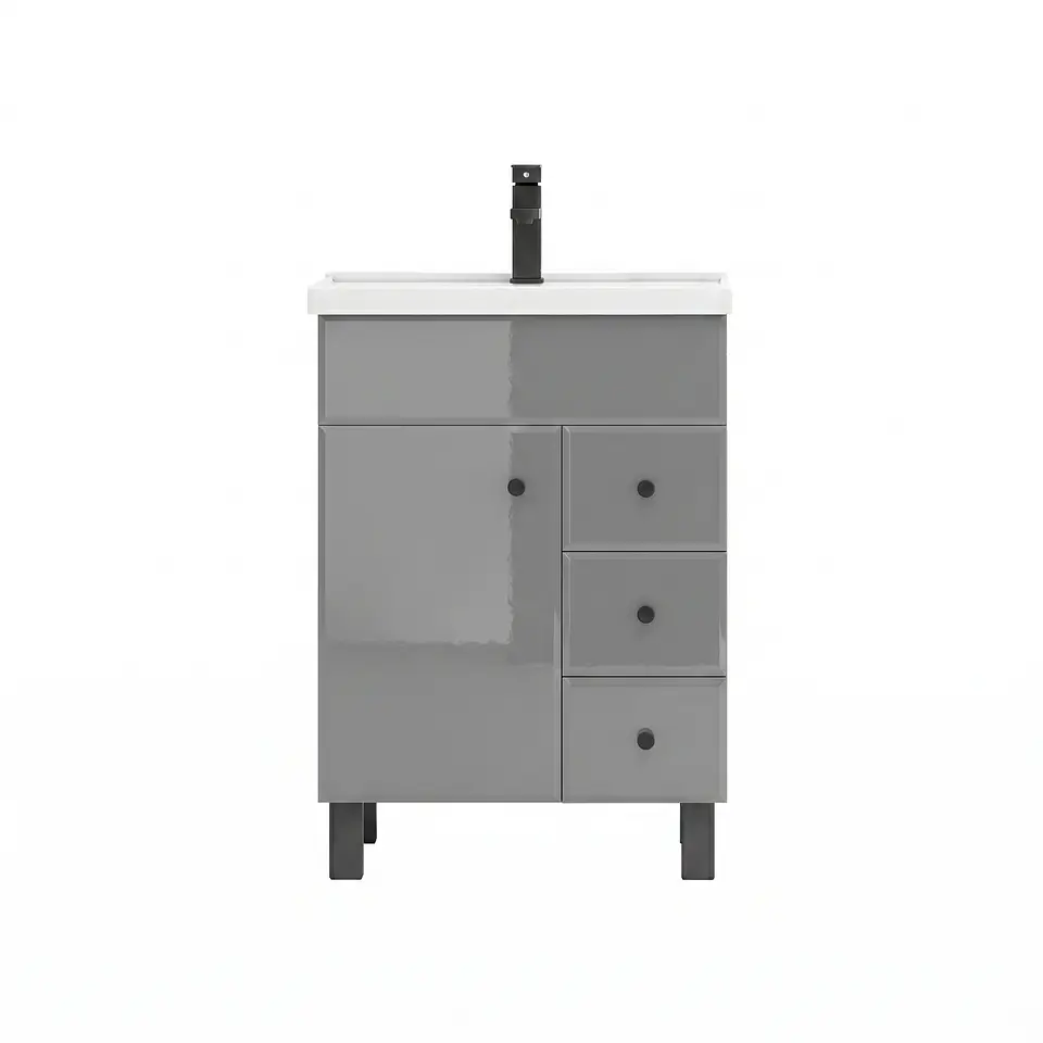 Mueble Vanitorio Mónaco con Cubierta de Loza 60x47x80 cm (Incluye Armado) 5