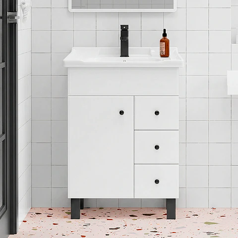 Mueble Vanitorio Mónaco con Cubierta de Loza 70x47x80 cm (Incluye Armado)
