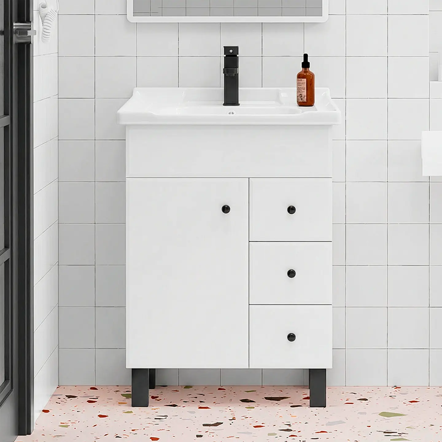 Mueble Vanitorio Mónaco con Cubierta de Loza 70x47x80 cm (Incluye Armado) 2