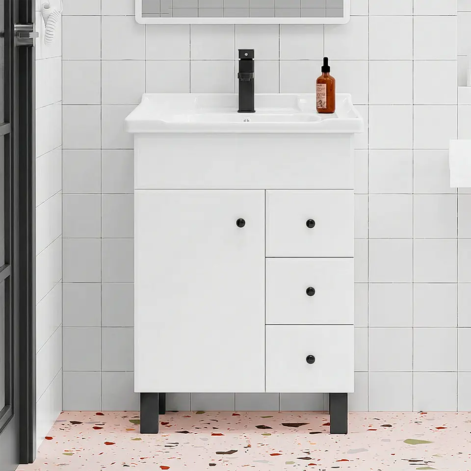 Mueble Vanitorio Mónaco con Cubierta de Loza 70x47x80 cm (Incluye Armado) 2