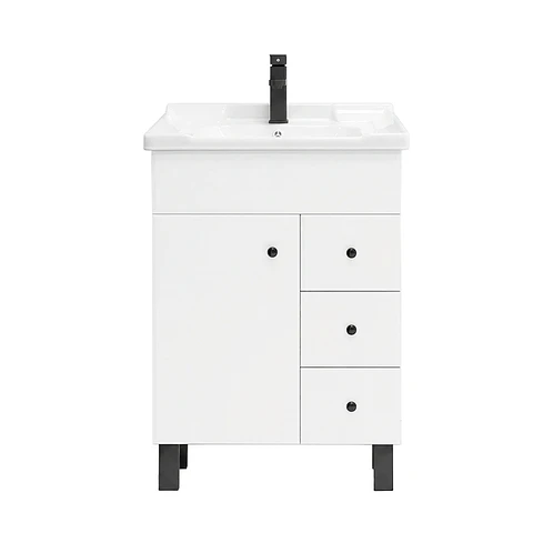 Mueble Vanitorio Mónaco con Cubierta de Loza 70x47x80 cm (Incluye Armado)