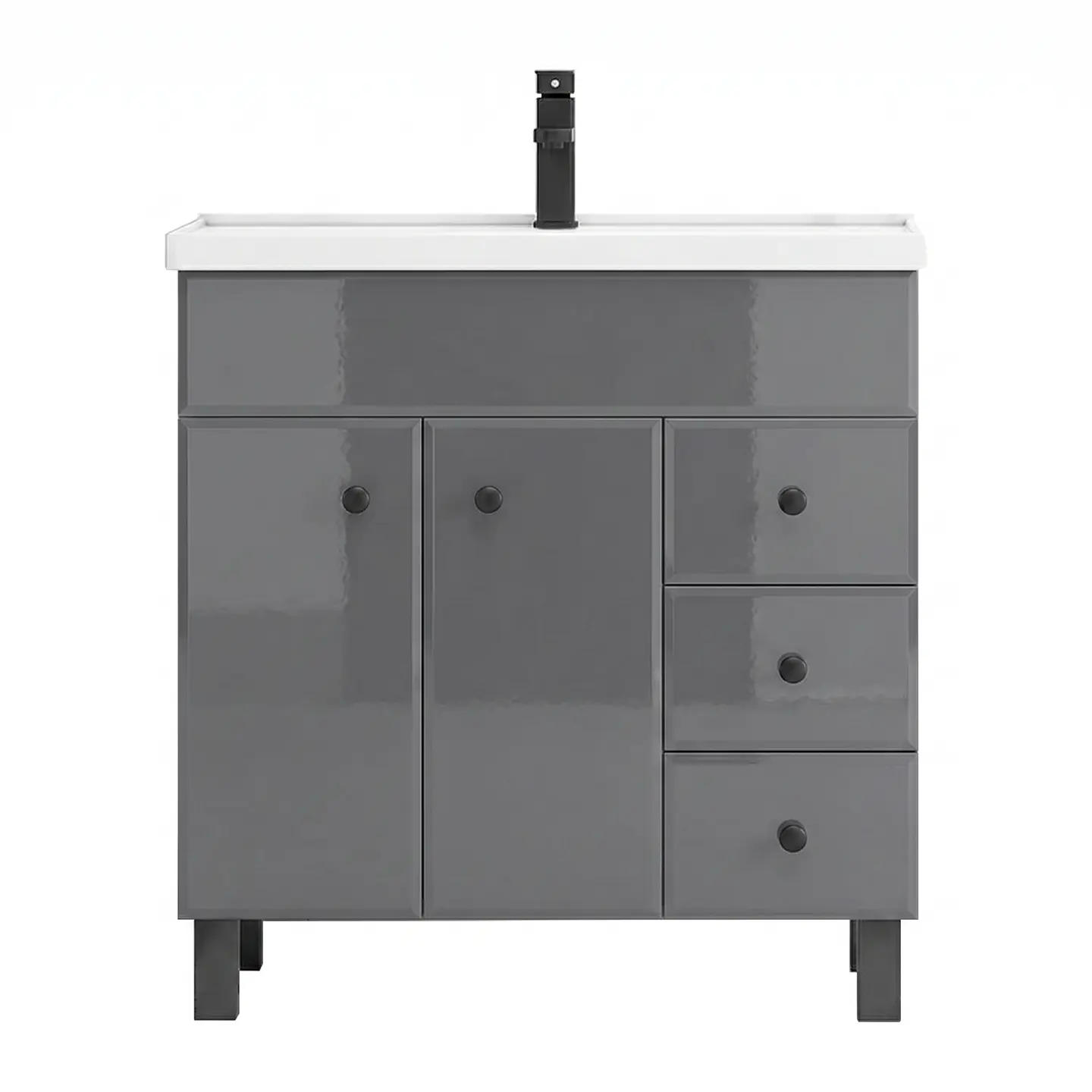 Mueble Vanitorio Mónaco con Cubierta de Loza 80x47x80 cm (Incluye Armado) 5