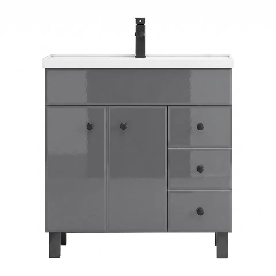 Mueble Vanitorio Mónaco con Cubierta de Loza 80x47x80 cm (Incluye Armado) 5
