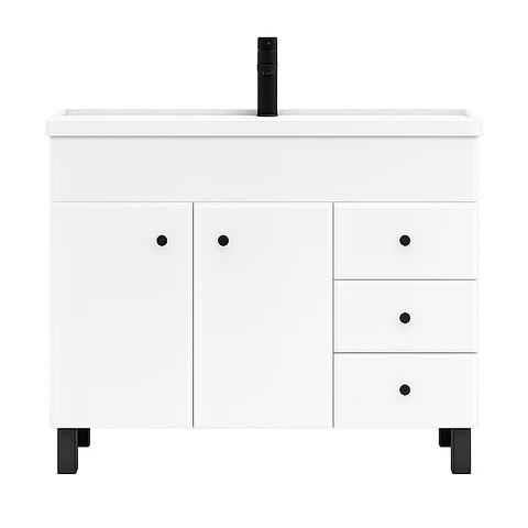Mueble Vanitorio Mónaco con Cubierta de Loza 100x47x80 cm (Incluye Armado)