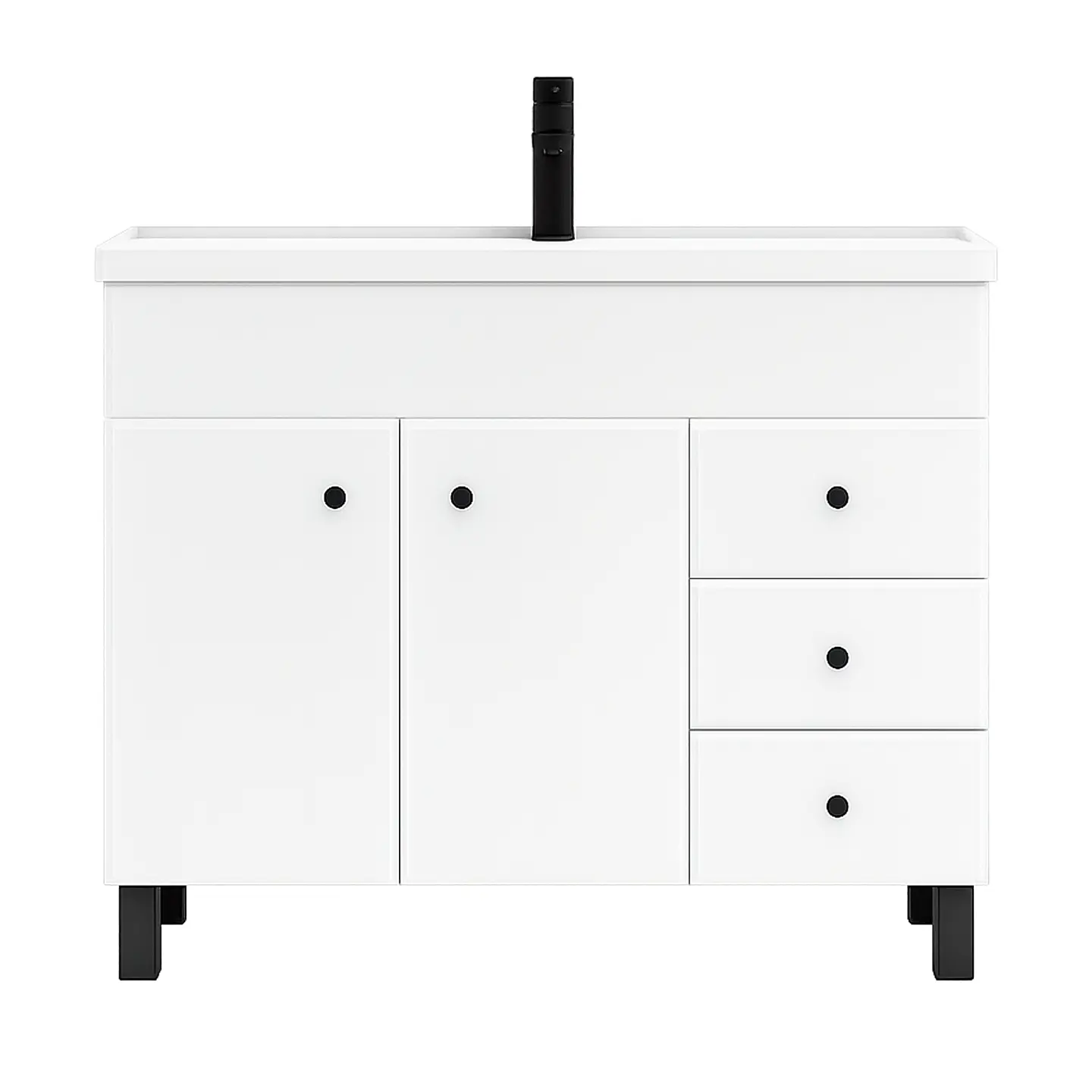 Mueble Vanitorio Mónaco con Cubierta de Loza 100x47x80 cm (Incluye Armado) 1