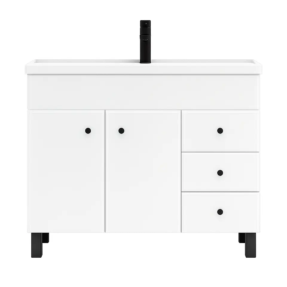 Mueble Vanitorio Mónaco con Cubierta de Loza 100x47x80 cm (Incluye Armado) 1