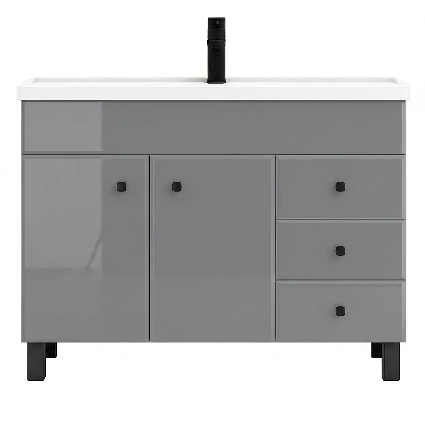 Mueble Vanitorio Mónaco con Cubierta de Loza 100x47x80 cm (Incluye Armado) 5