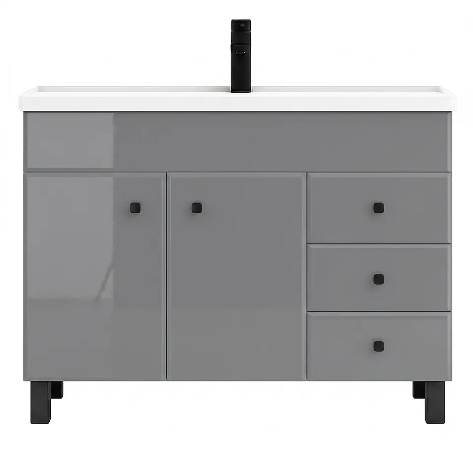 Mueble Vanitorio Mónaco con Cubierta de Loza 100x47x80 cm (Incluye Armado) 5